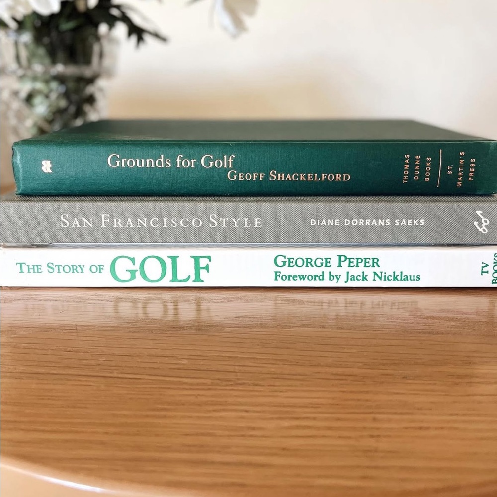 Green and White Decorative Books Set